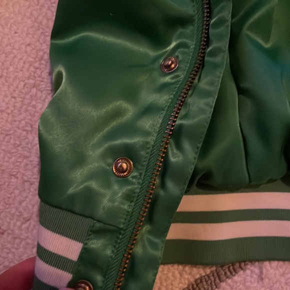 Mini rodini Emerald Green Satin Baseball Jacket Size 6-7 yr - Picture 10 of 11